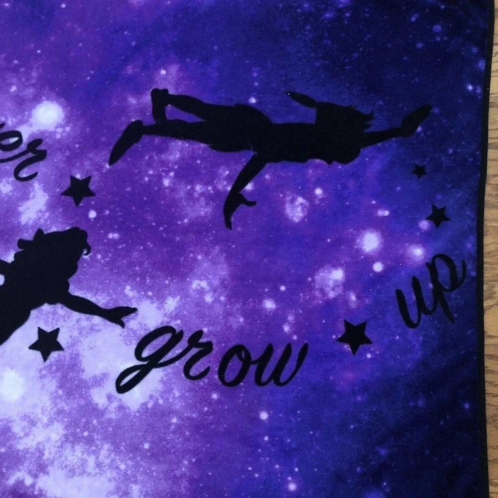 Disney Peter Pan Never Grow Up Fleece Soft Plush Throw Blanket 50” X 60”